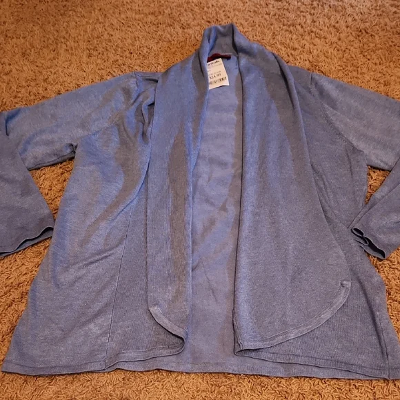NWT Light Blue Open Front Cardigan Size 1X - Picture 1 of 6